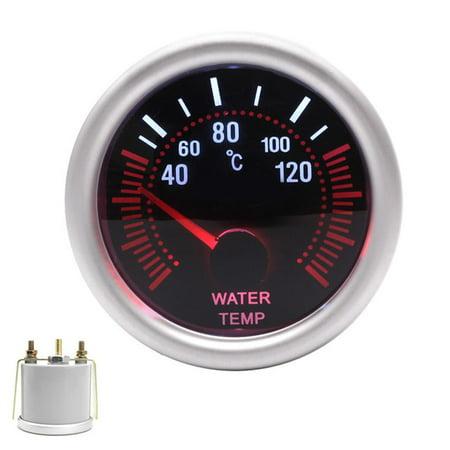 Car Water Temp Gauge 2" 52MM 12V 40-120℃ LED Electrical with Temperature Sensor 
